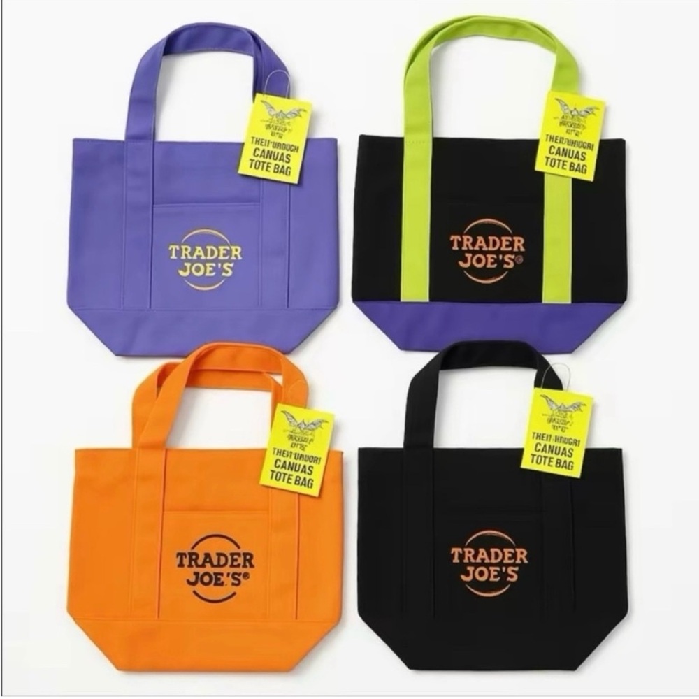 Trader Joe's Halloween Mini Canvas Tote Bag Set